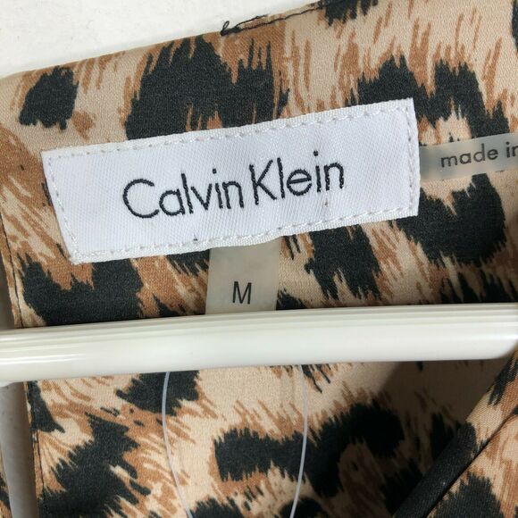 NEW Calvin Klein Multicolor Leopard Print Sleeveless Top Women's Sz. M - Picture 3 of 8